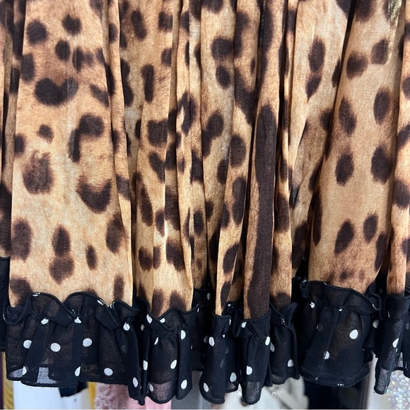 D&G Animal Print Cotton Flare Skirt • 38 XS - Picture 4 of 12